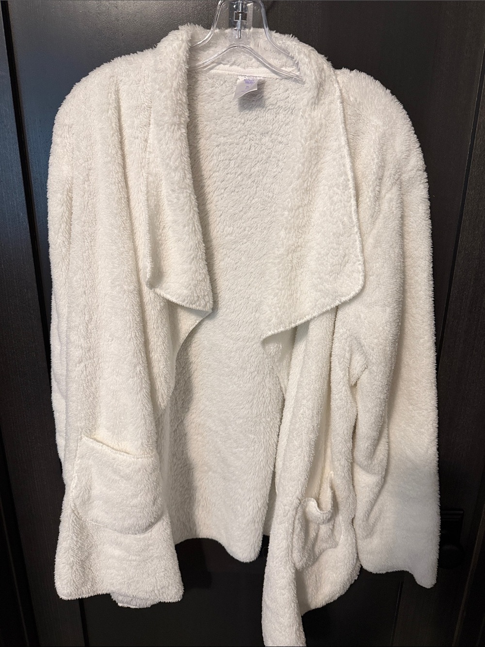 Cozy Plush Open-Front Women's Sleepwear Jacket -white